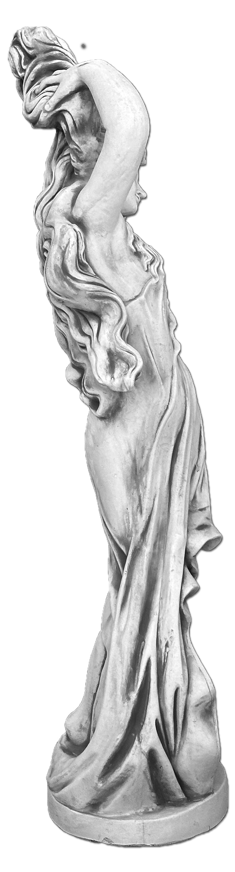 Graça em Movimento: Estátua de Mulher em Pose Dinâmica