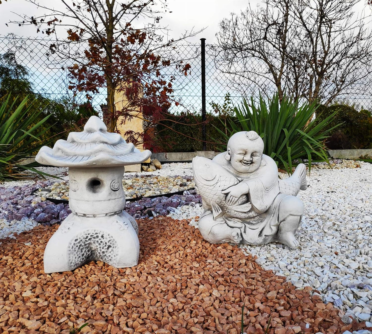 Sonriente Buda con Pez de la Prosperidad