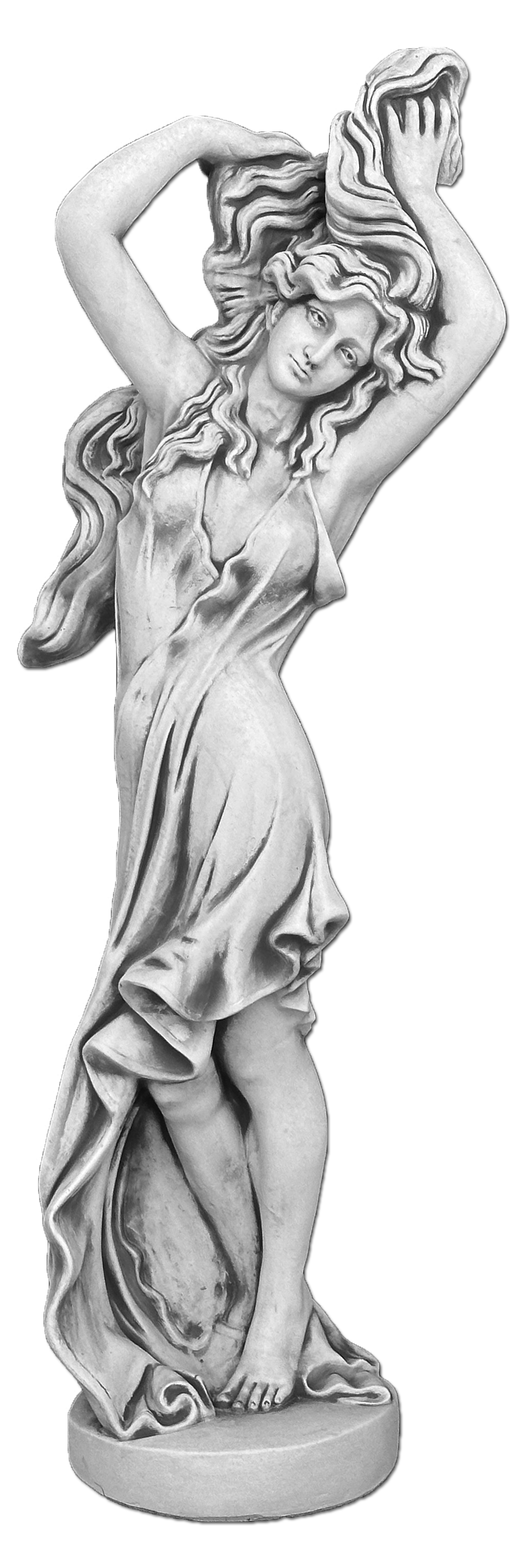 Graça em Movimento: Estátua de Mulher em Pose Dinâmica