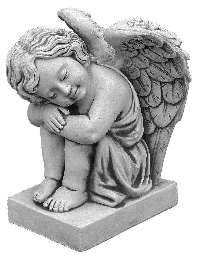 Sonhos Serenos: Estátua de Anjo Criança Adormecida