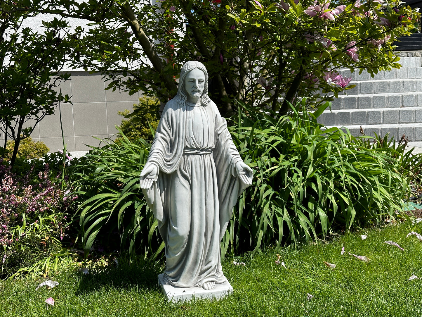 Estátua de Jesus, feita de concreto de 80 cm, adequada para uso externo ou interno