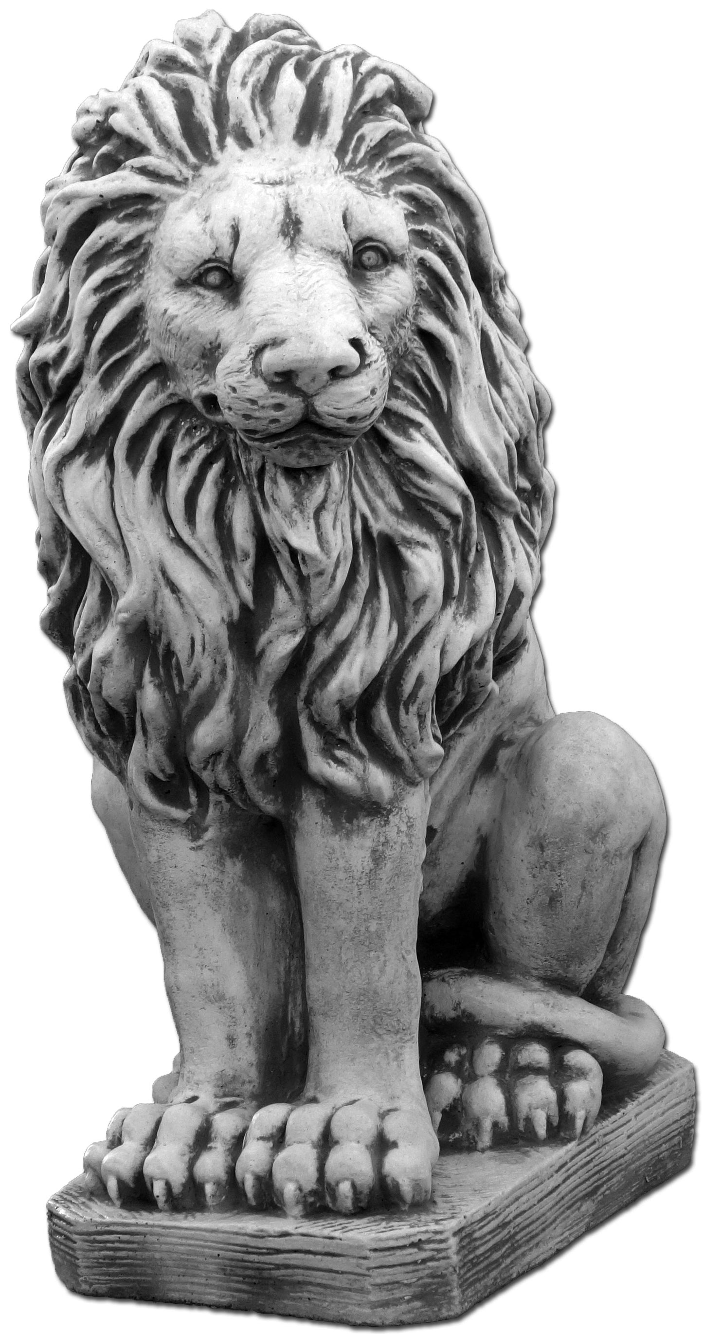 Escultura Majestosa de Leão - Representação Cativante de Força Real