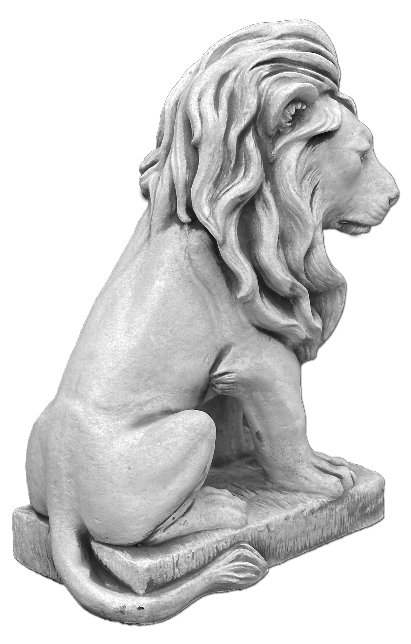 Escultura majestosa de leão sentado: aprimore seu espaço com elegância majestosa