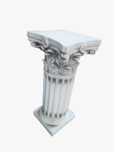 Coluna decorativa iônica grega para exterior ou interior 46cm em pedra reconstituída