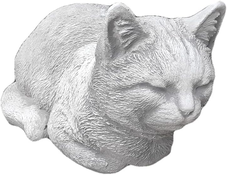 Figura de gato relaxante, enfeite externo/interno, feito de pedra fundida