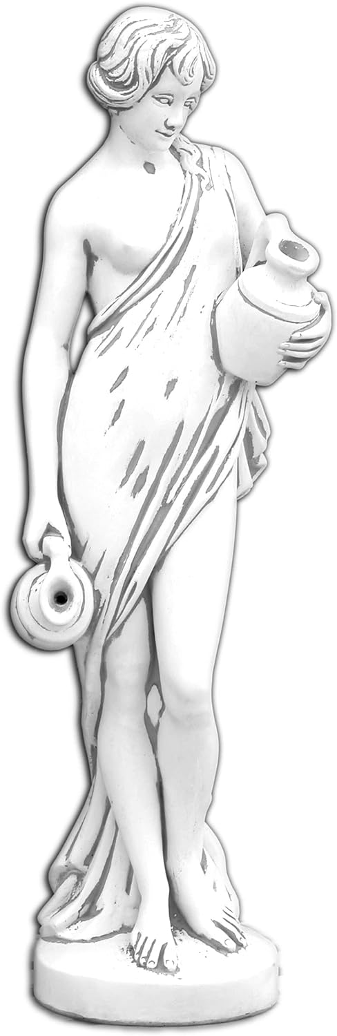 Mulher elegante com jarros de fonte de água