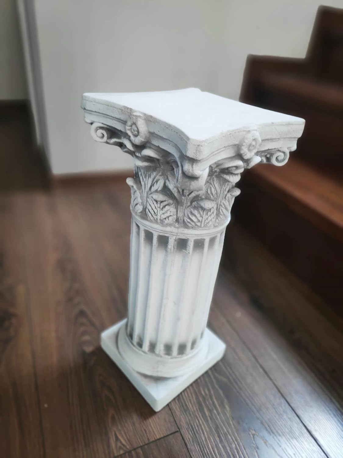Coluna decorativa iônica grega para exterior ou interior 46cm em pedra reconstituída