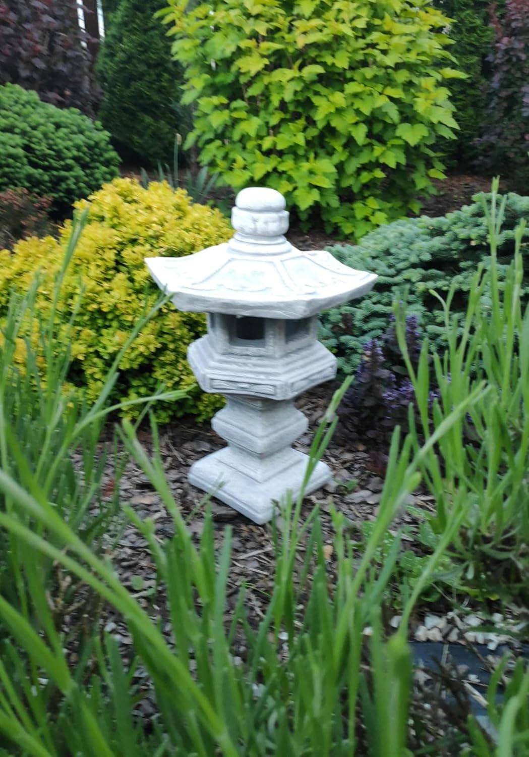 Decoração de ornamento de jardim em pedra fundida - Pagode/lanterna de pedra estilo japonês "Dabotap"