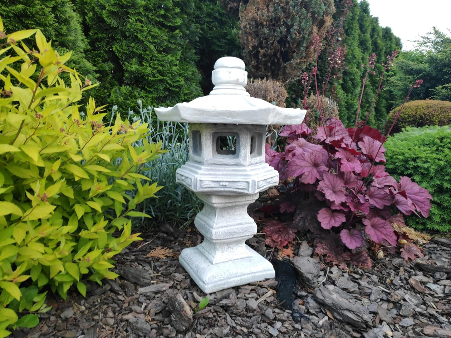 Decoração de ornamento de jardim em pedra fundida - Pagode/lanterna de pedra estilo japonês "Dabotap"